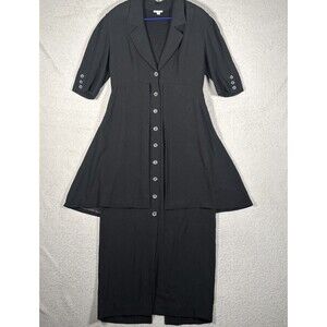 Vintage Zelda Women's Size 12 Black Duster Dress Witchy Gothic Dark‎ Academia